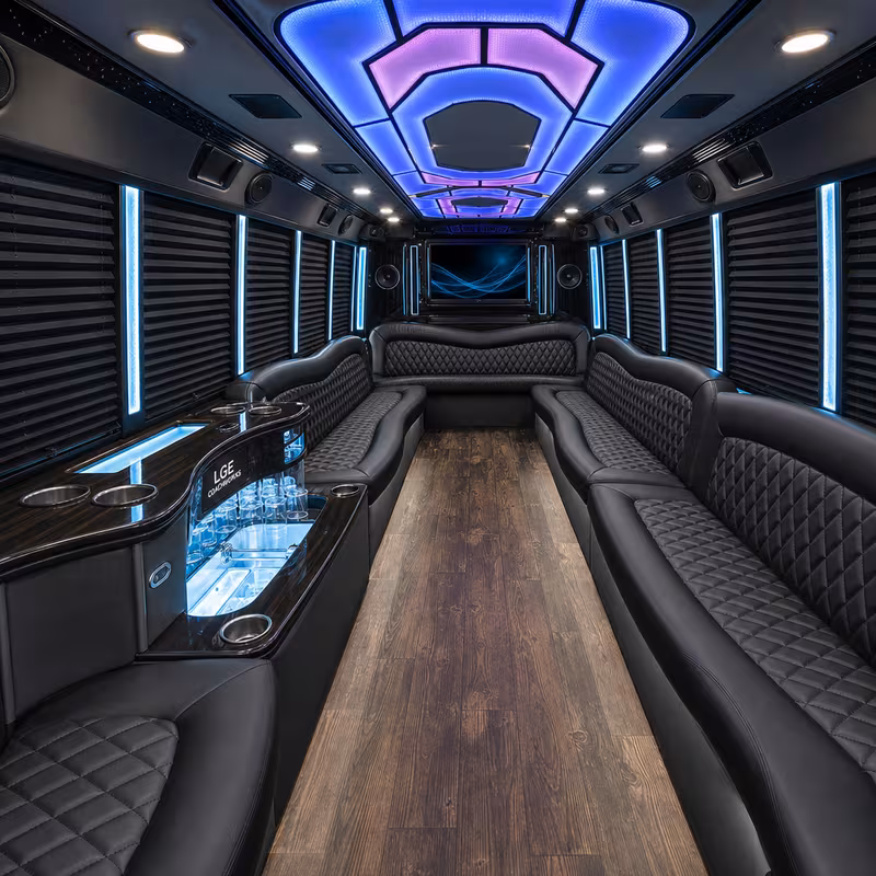15 Passenger Party Bus Interior