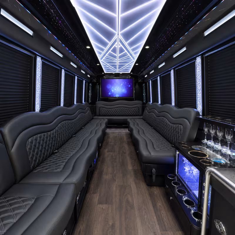 20 Passenger Party Bus Interior