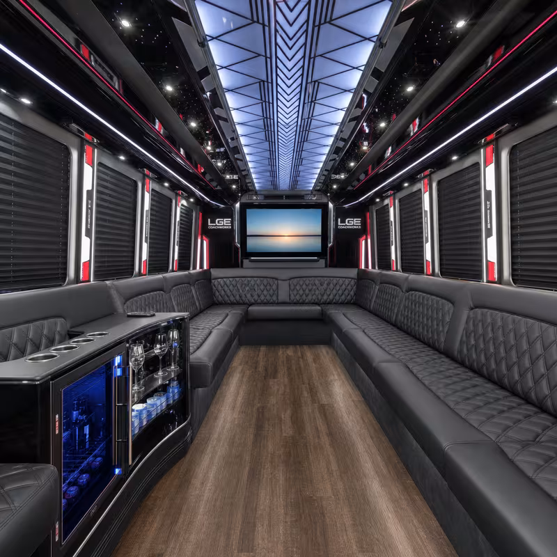 25 Passenger Party Bus Interior