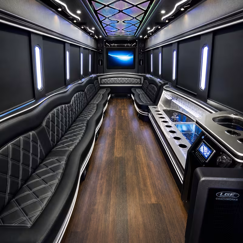 30 Passenger Party Bus Interior
