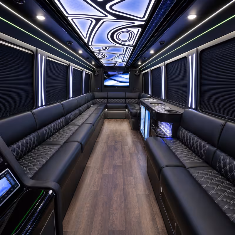 40 Passenger Party Bus Interior