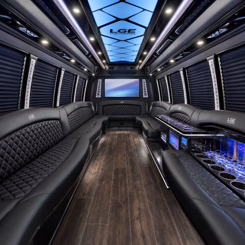 40 Passenger Party Bus Interior