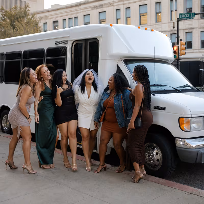 Black Mercedes Sprinter van staged for an Shreveport Bachelor & Bachelorette Transportation group