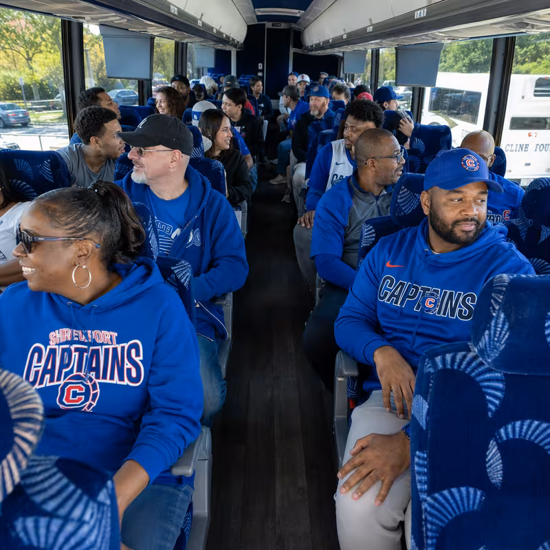 Passenger seating aboard a Shreveport party bus rental