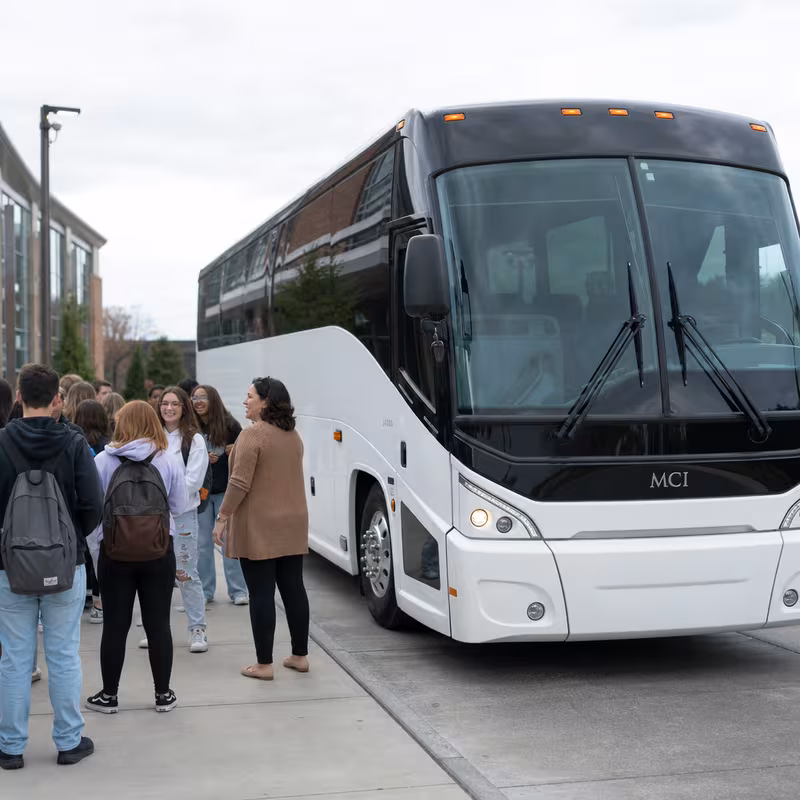 Black Mercedes Sprinter van staged for an Shreveport School Transportation group